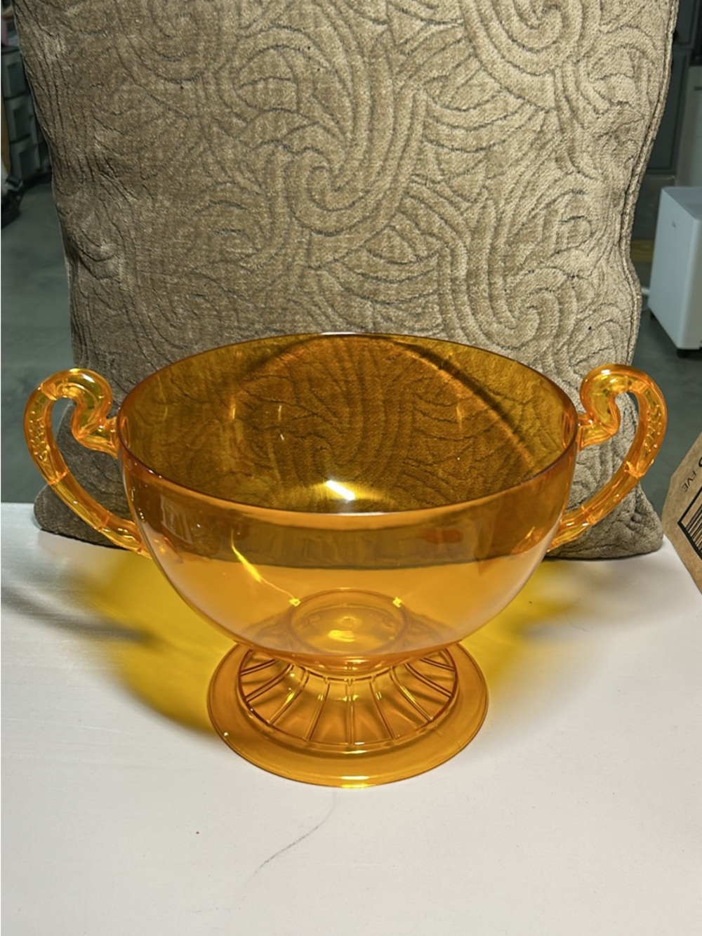 Amber Plastic Two-Handled Decorative Bowl - Home Art set of four bowls for $12
2